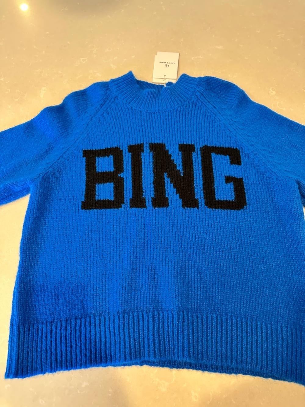 Anine Bing Kendrick University Sweater Blue Sz XS